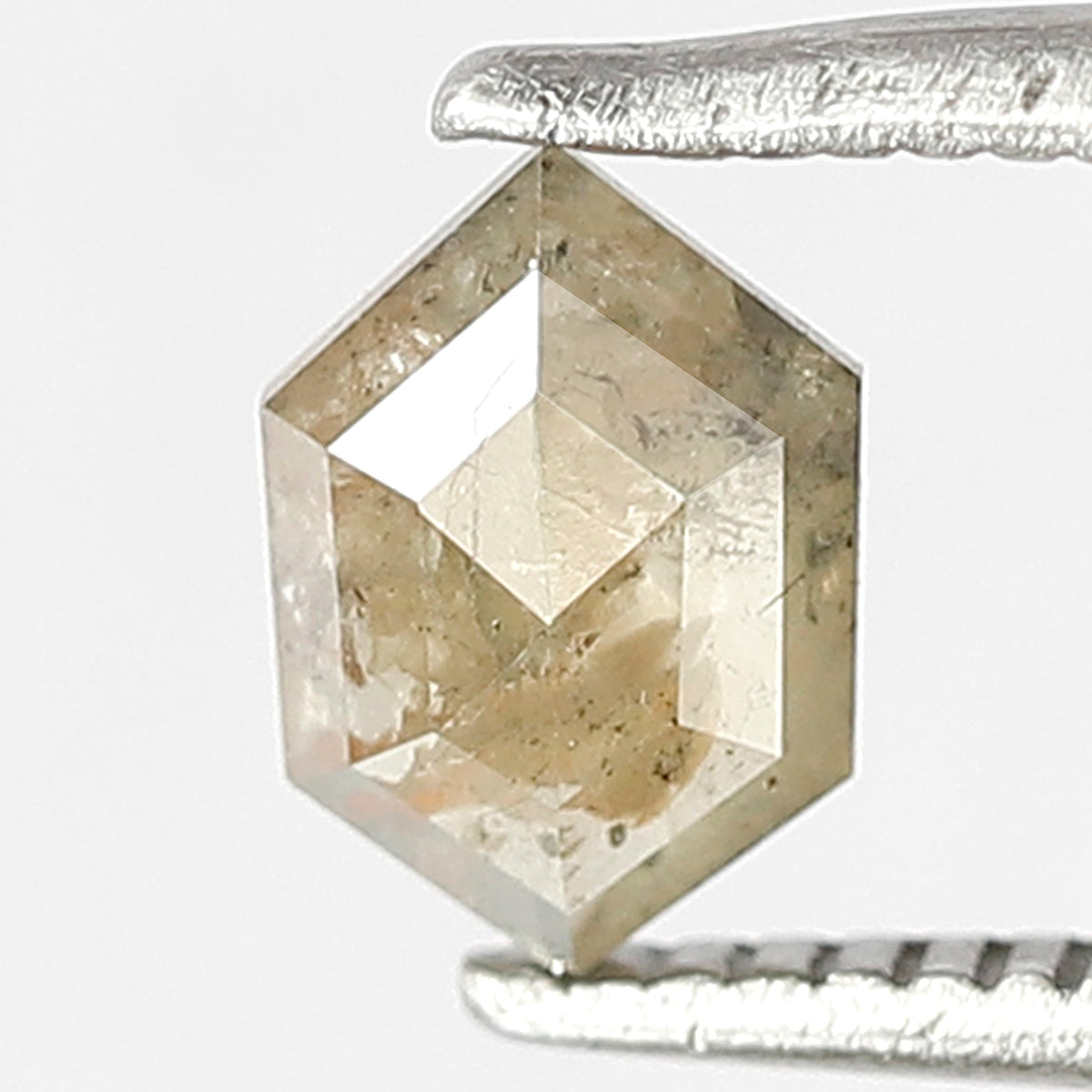0.44 CT Light Yellow Hexagon Rustic Diamond, Natural Ethically Sourced 6.50 MM Loose Diamond For Woman Ring
