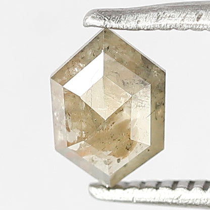 0.44 CT Light Yellow Hexagon Rustic Diamond, Natural Ethically Sourced 6.50 MM Loose Diamond For Woman Ring