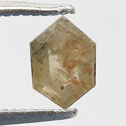 0.44 CT Light Yellow Hexagon Rustic Diamond, Natural Ethically Sourced 6.50 MM Loose Diamond For Woman Ring
