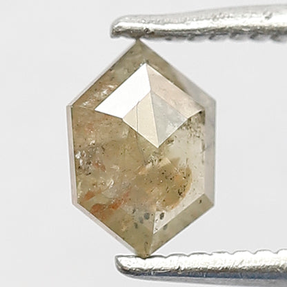 0.44 CT Light Yellow Hexagon Rustic Diamond, Natural Ethically Sourced 6.50 MM Loose Diamond For Woman Ring