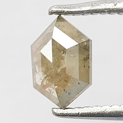 0.44 CT Light Yellow Hexagon Rustic Diamond, Natural Ethically Sourced 6.50 MM Loose Diamond For Woman Ring