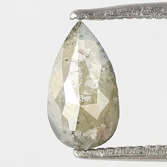 0.61 CT Pear Shape Loose Translucent Natural Diamond, 8.40 MM Greenish Gray Earth Mined Diamond For Wedding Ring