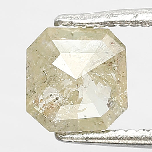 0.81 CT Radiant cut Ethical Loose Diamond, Natural Yellowish Translucent Rustic Earth Mined Diamond