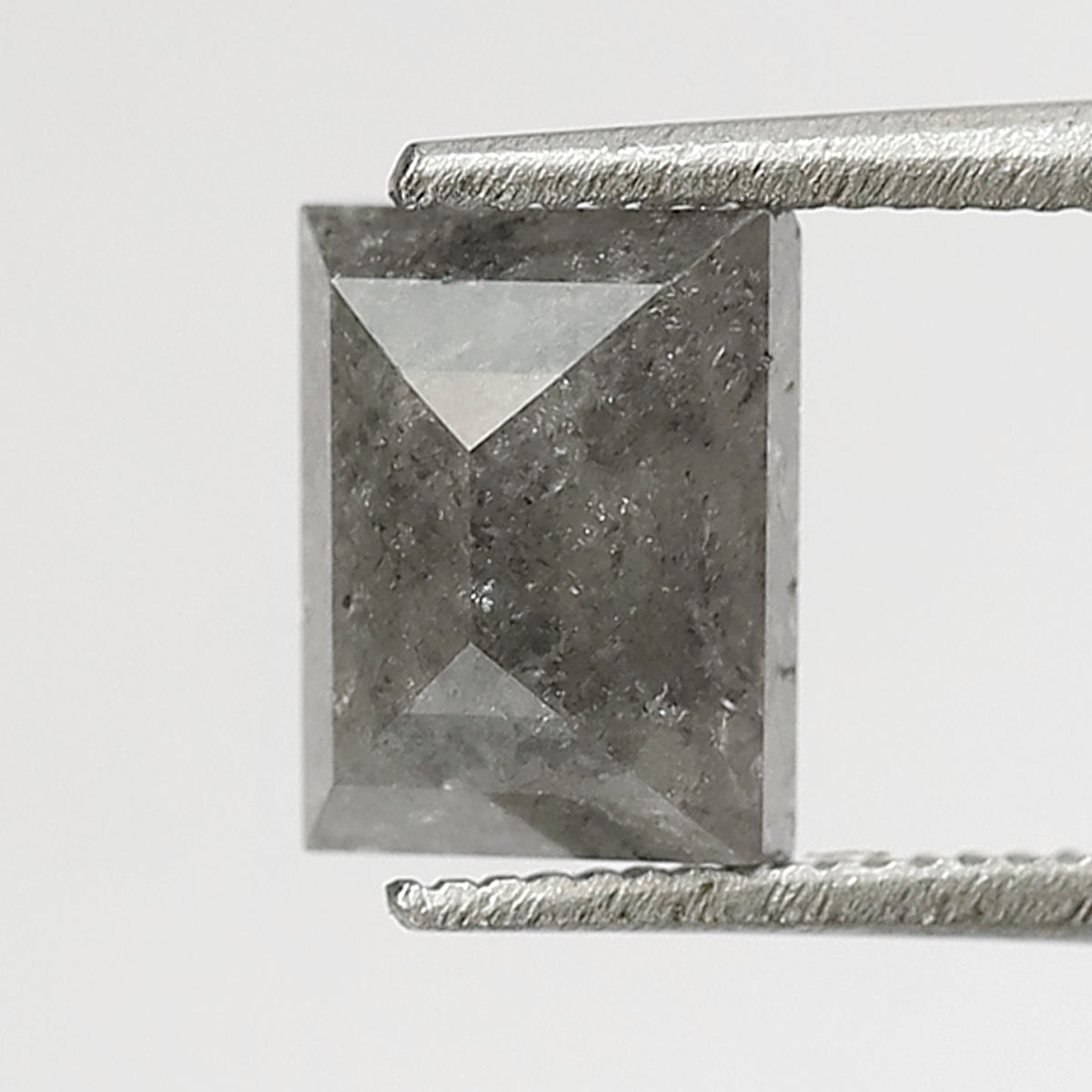 1.41 Ct Rectangle Shape Salt and Pepper Diamond 6.70 MM Loose Natural Grey Black Color Diamond wedding Gift For Her