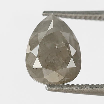 1.25 Ct pear Shape Salt and Pepper Diamond 7.20 MM Loose Natural Grey Black Color Diamond for making jewelry