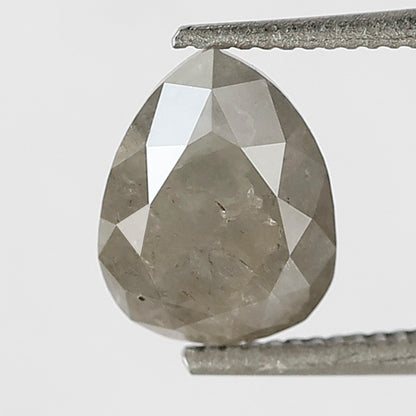1.25 Ct pear Shape Salt and Pepper Diamond 7.20 MM Loose Natural Grey Black Color Diamond for making jewelry