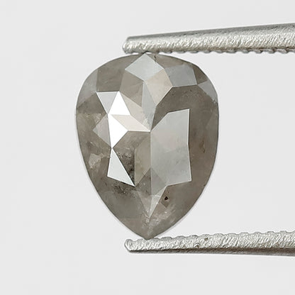 1.25 Ct pear Shape Salt and Pepper Diamond 7.20 MM Loose Natural Grey Black Color Diamond for making jewelry