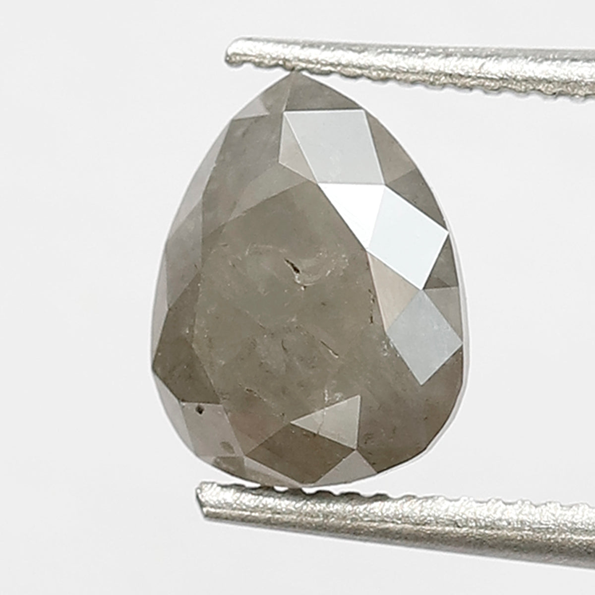 1.25 Ct pear Shape Salt and Pepper Diamond 7.20 MM Loose Natural Grey Black Color Diamond for making jewelry