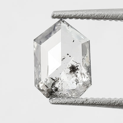 0.63 Ct bullet Shape Diamond 7 MM Loose Natural Salt and Pepper diamond pendant