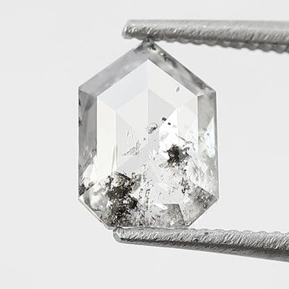 0.63 Ct bullet Shape Diamond 7 MM Loose Natural Salt and Pepper diamond pendant