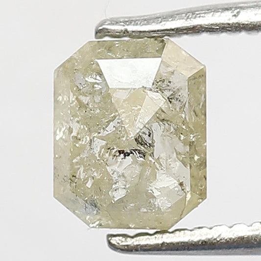 1.06 CT Light Yellow Rustic Diamond, Natural Emerald Shape Ethical Loose Diamond For Making Bridal Ring