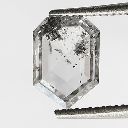 0.63 Ct bullet Shape Diamond 7 MM Loose Natural Salt and Pepper diamond pendant