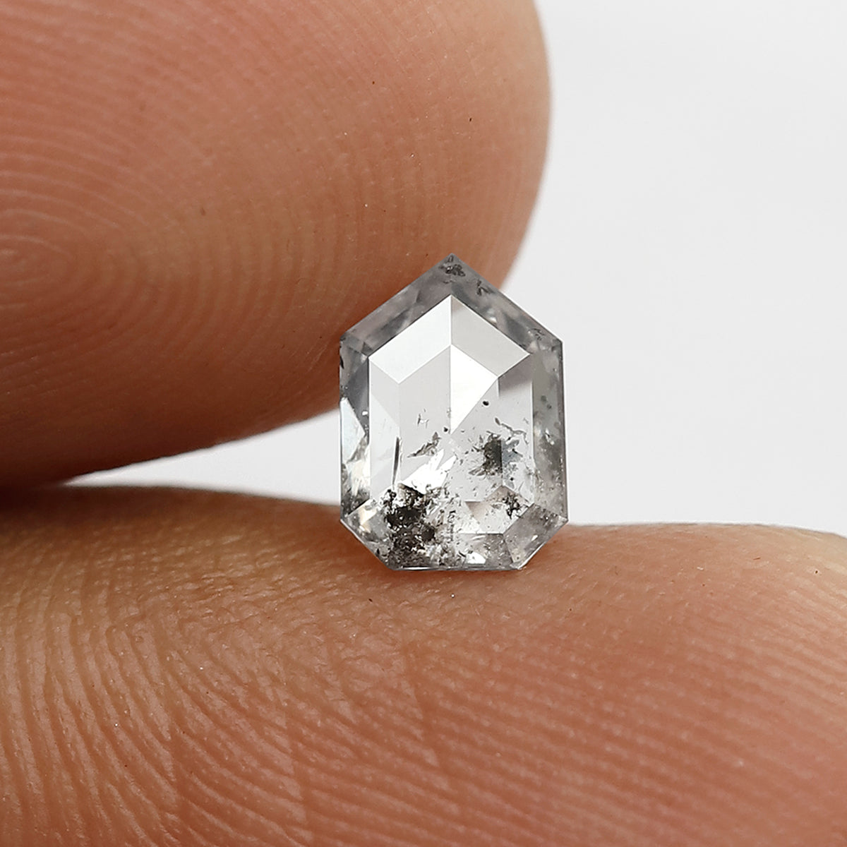 0.63 Ct bullet Shape Diamond 7 MM Loose Natural Salt and Pepper diamond pendant