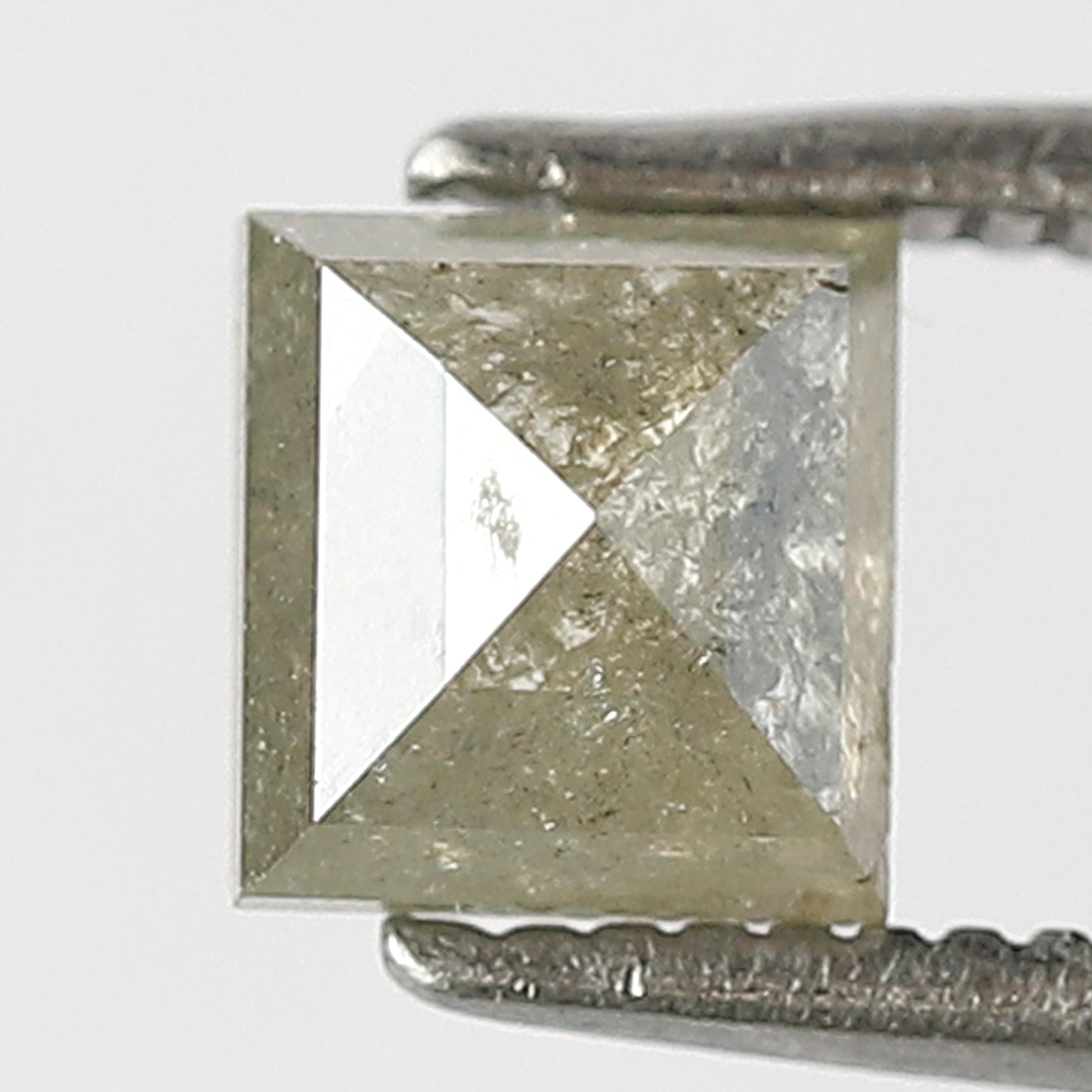0.89 Ct Square Cut Rustic Diamond | 5.20 mm Grayish Yellow Natural Ethically Sourced Loose Diamond