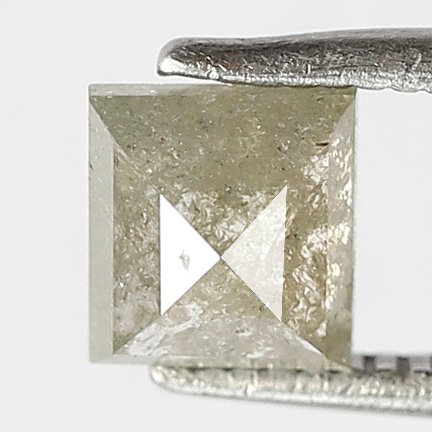 0.89 Ct Square Cut Rustic Diamond | 5.20 mm Grayish Yellow Natural Ethically Sourced Loose Diamond