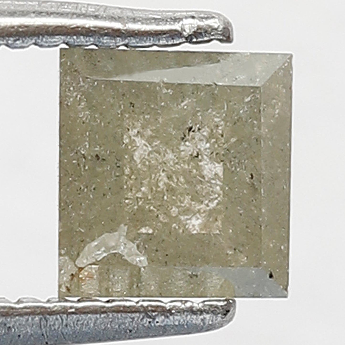 0.89 Ct Square Cut Rustic Diamond | 5.20 mm Grayish Yellow Natural Ethically Sourced Loose Diamond
