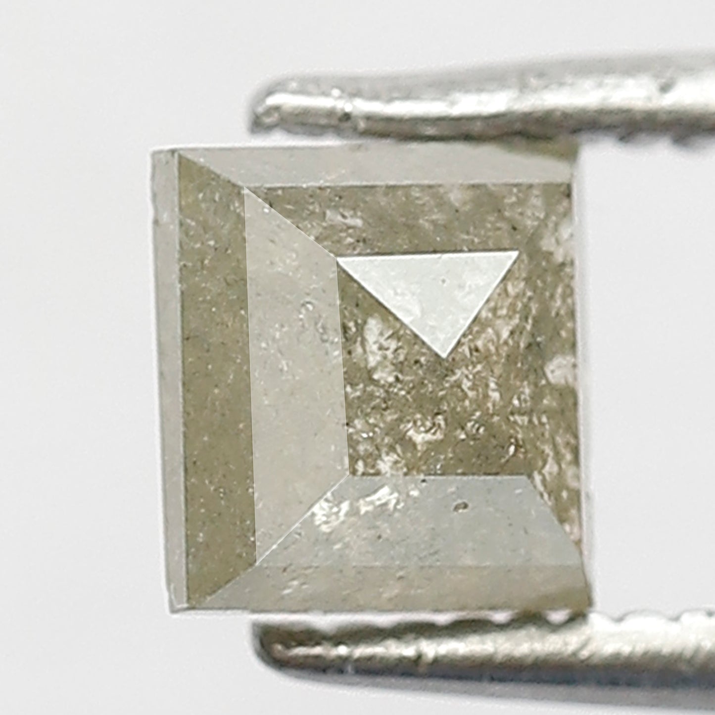 0.89 Ct Square Cut Rustic Diamond | 5.20 mm Grayish Yellow Natural Ethically Sourced Loose Diamond