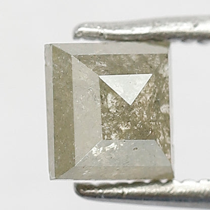 0.89 Ct Square Cut Rustic Diamond | 5.20 mm Grayish Yellow Natural Ethically Sourced Loose Diamond