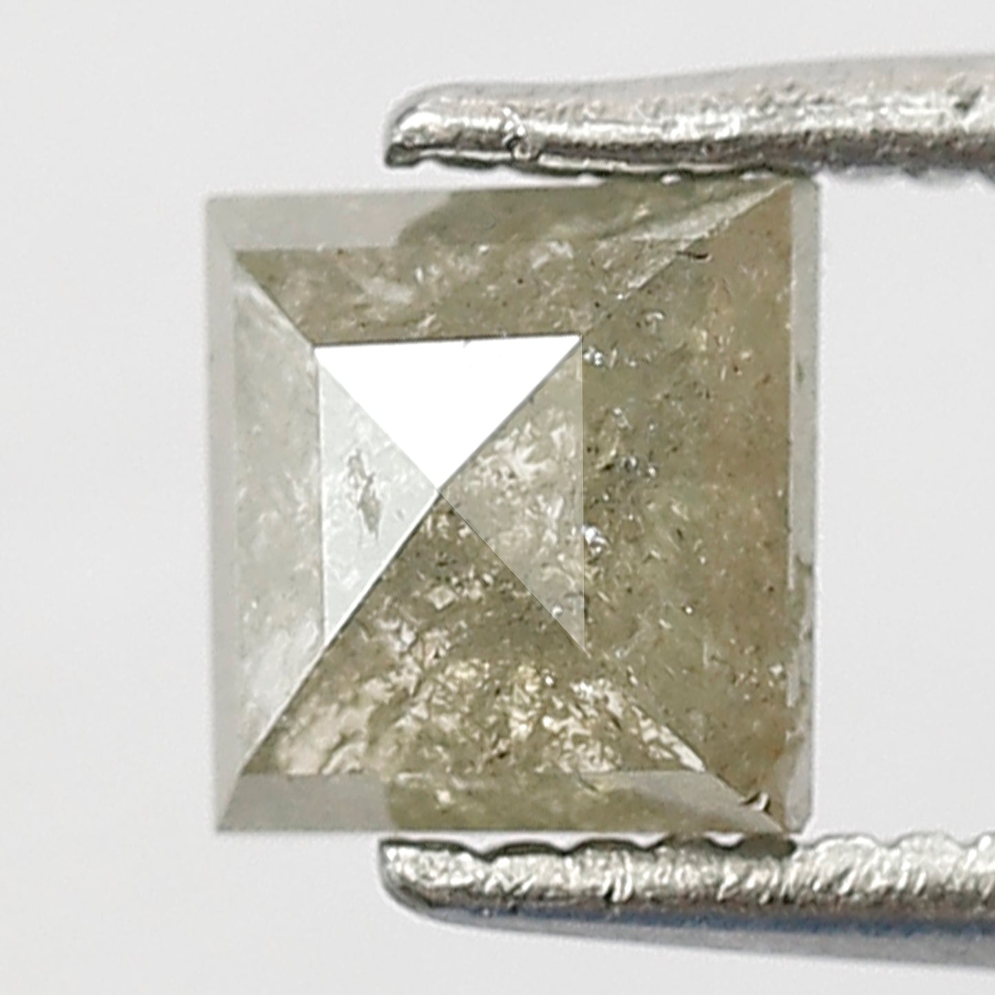0.89 Ct Square Cut Rustic Diamond | 5.20 mm Grayish Yellow Natural Ethically Sourced Loose Diamond