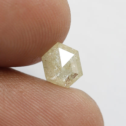Hexagon Cut 0.63 Ct Natural Yellowish Rustic Diamond | 7.10 mm Ethical Loose Diamond For Bridal Jewelry