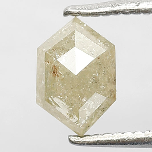 1.00 CT Yellowish Hexagon Loose Diamond, 7.50 x 5.00 MM Natural Rustic Earth Mined Diamond For Custom Pendant and Ring