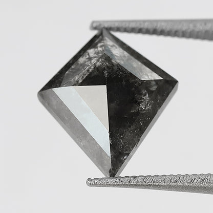 2.40 CT Kite Shape Salt and Pepper Diamond 11 MM Loose Natural Grey Black Color Diamond