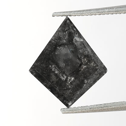 2.40 CT Kite Shape Salt and Pepper Diamond 11 MM Loose Natural Grey Black Color Diamond