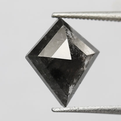 2.40 CT Kite Shape Salt and Pepper Diamond 11 MM Loose Natural Grey Black Color Diamond