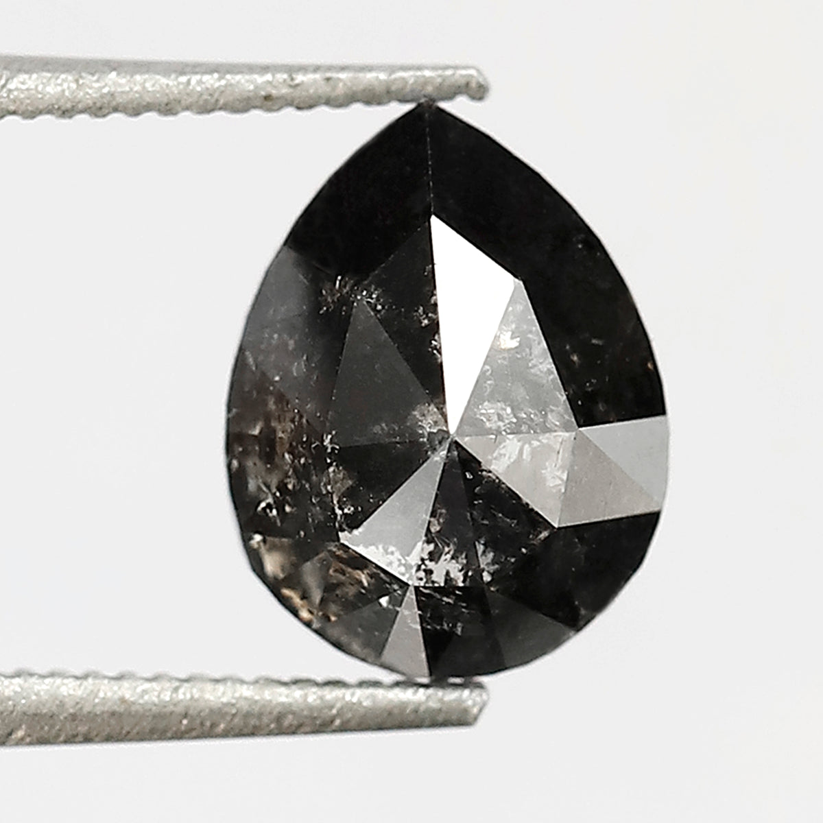 1.80 CT pear Shape Natural loose 8.40 MM salt and pepper Grey Black Color Diamond for making unique jewelry