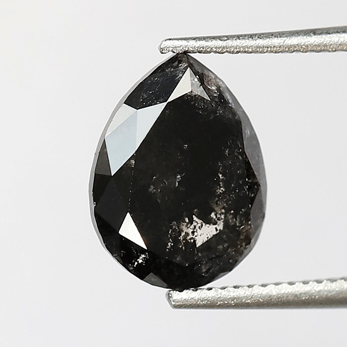 1.80 CT pear Shape Natural loose 8.40 MM salt and pepper Grey Black Color Diamond for making unique jewelry