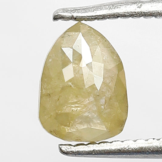 Natural 0.70 Ct Greenish Yellow Pear Shape Diamond | 6.50 mm Rustic Loose Stone for Engagement Ring