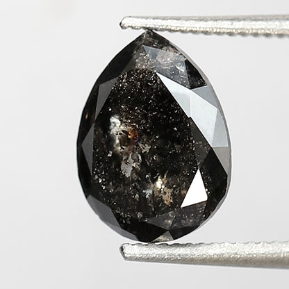 1.80 CT pear Shape Natural loose 8.40 MM salt and pepper Grey Black Color Diamond for making unique jewelry