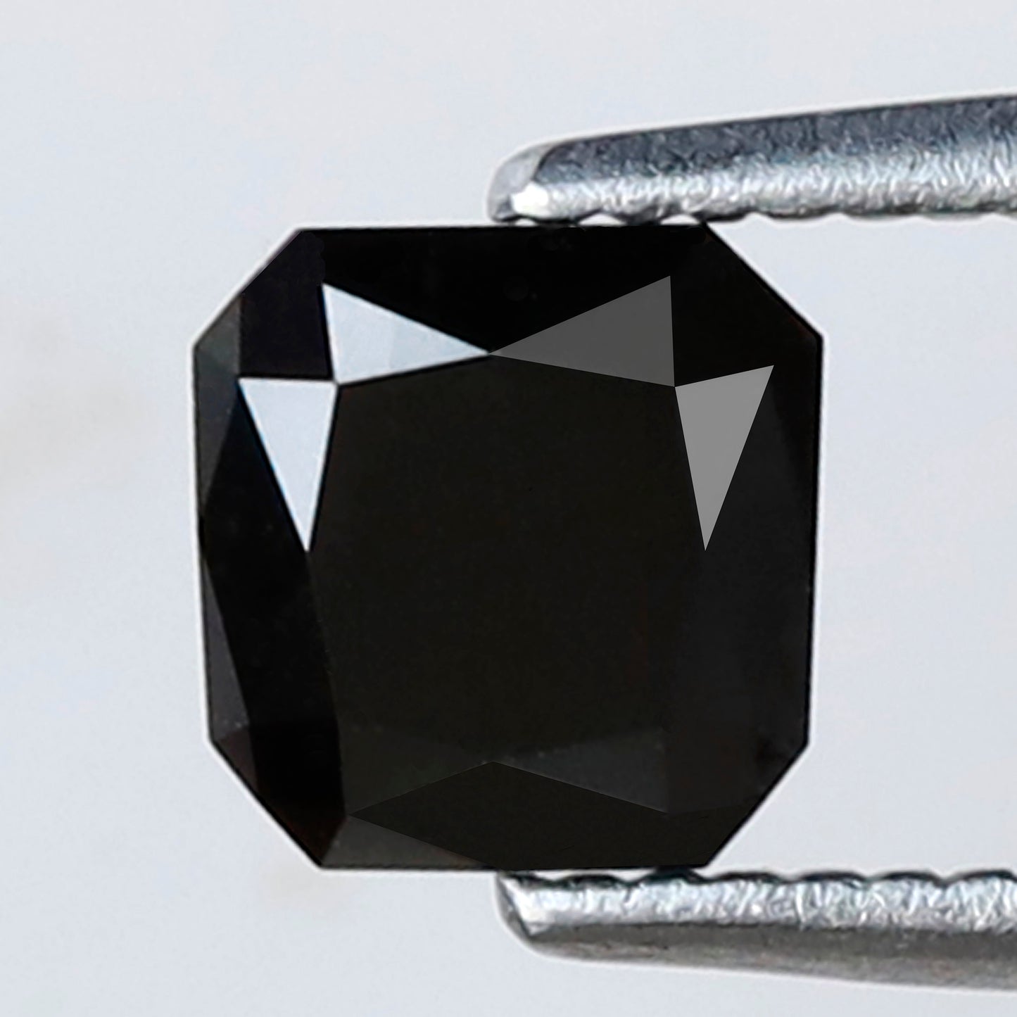 Asscher Cut 0.77 Ct Black Diamond, Natural Treated Loose Diamond for Engagement Ring, Statement Wedding Jewelry