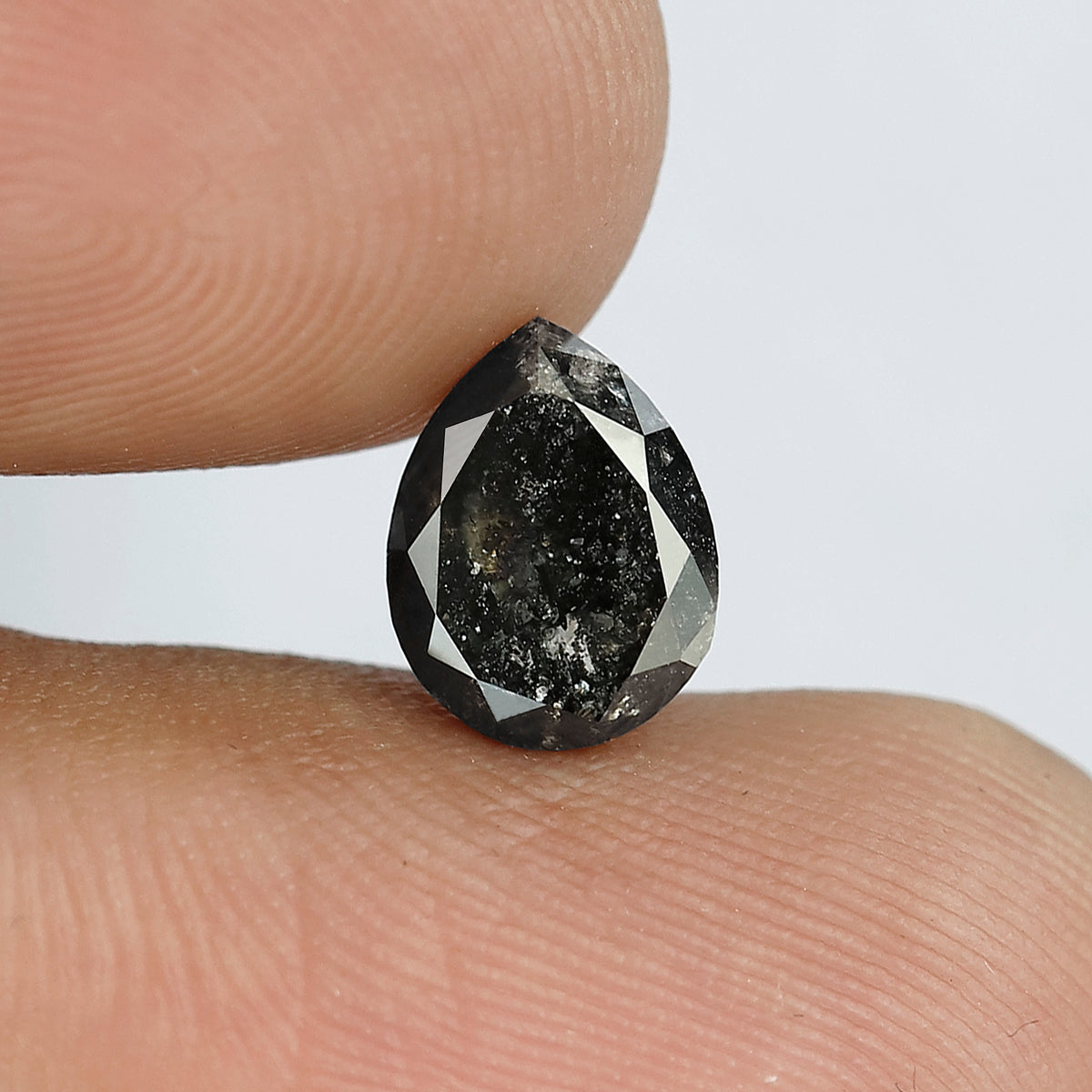 1.80 CT pear Shape Natural loose 8.40 MM salt and pepper Grey Black Color Diamond for making unique jewelry