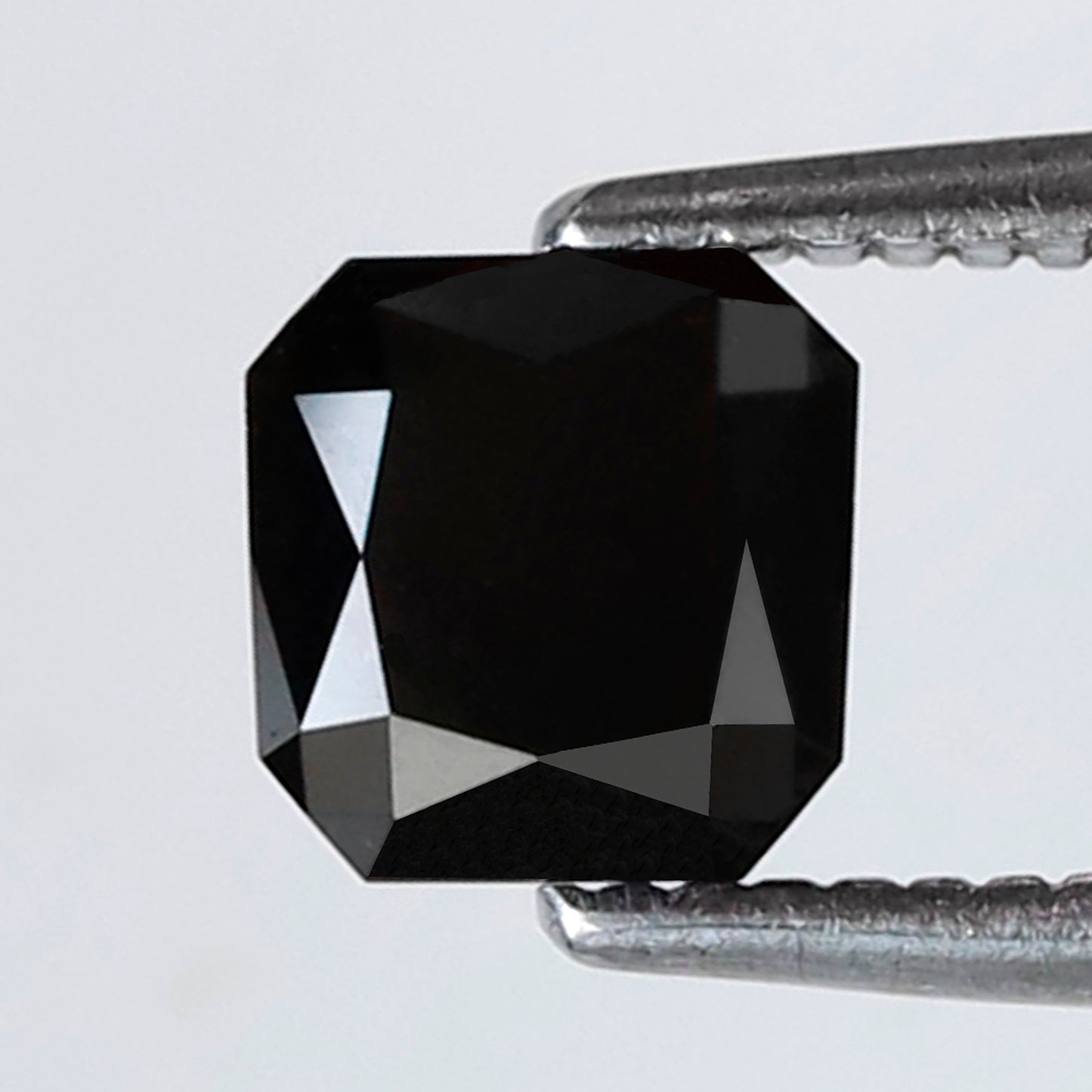 Asscher Cut 0.77 Ct Black Diamond, Natural Treated Loose Diamond for Engagement Ring, Statement Wedding Jewelry