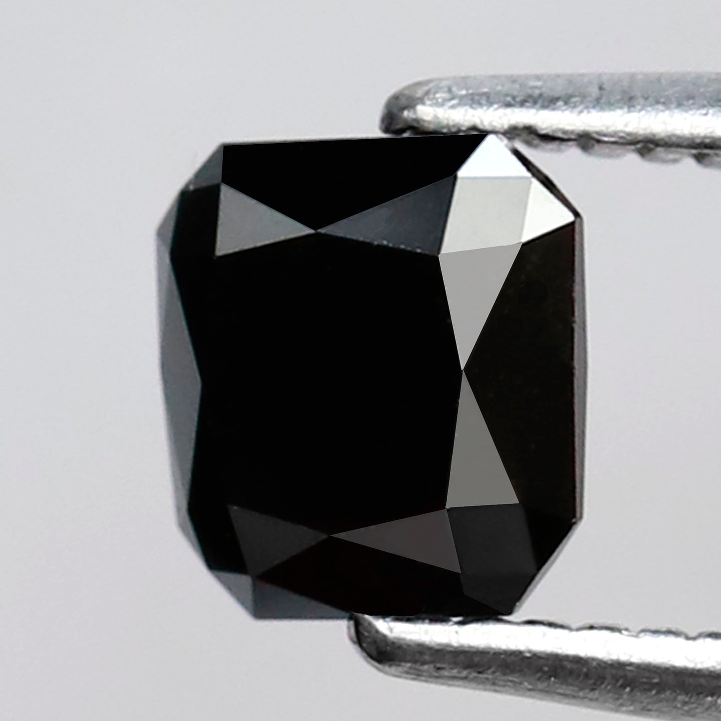 Asscher Cut 0.77 Ct Black Diamond, Natural Treated Loose Diamond for Engagement Ring, Statement Wedding Jewelry