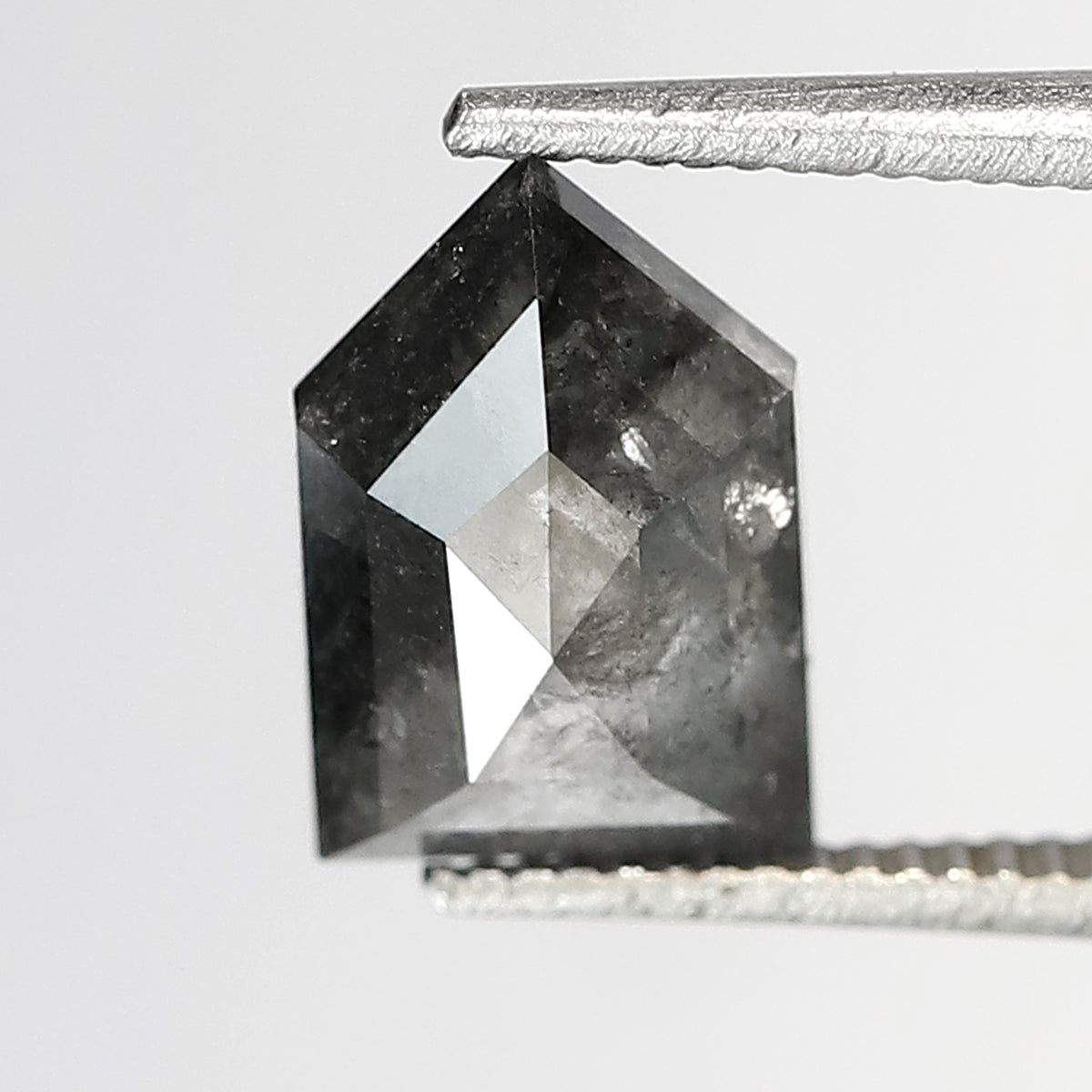 1.39 Ct Bullet Cut Salt and Pepper Diamond 8 MM Loose Natural Grey Black Color Diamond