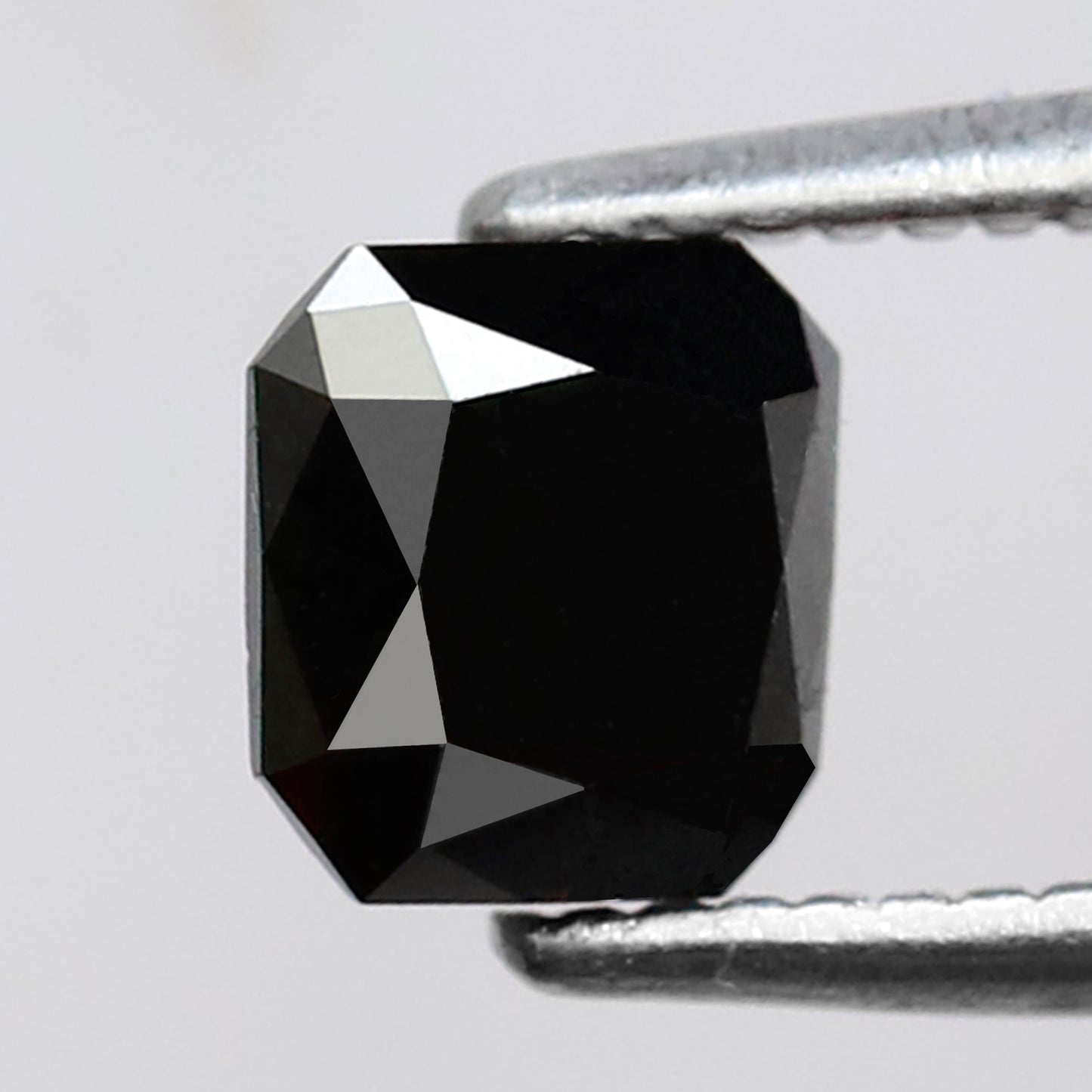 Asscher Cut 0.77 Ct Black Diamond, Natural Treated Loose Diamond for Engagement Ring, Statement Wedding Jewelry