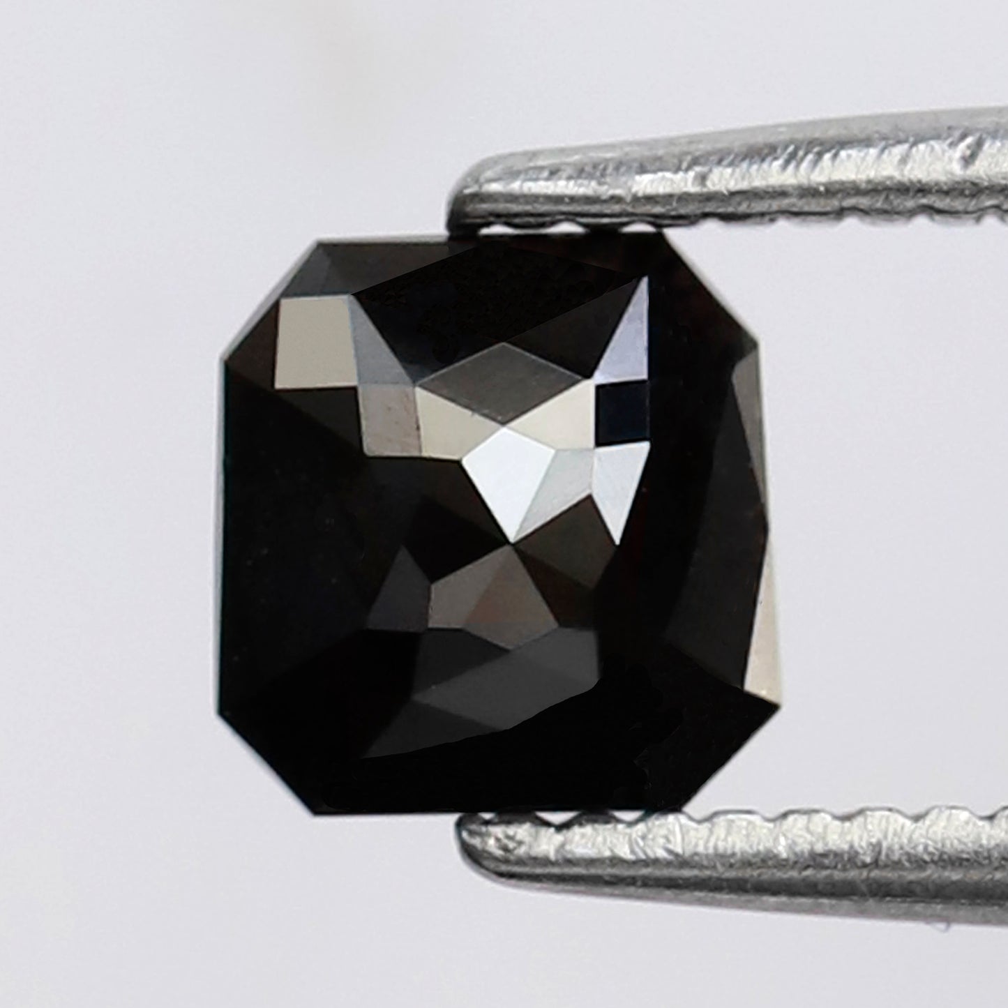 Asscher Cut 0.77 Ct Black Diamond, Natural Treated Loose Diamond for Engagement Ring, Statement Wedding Jewelry