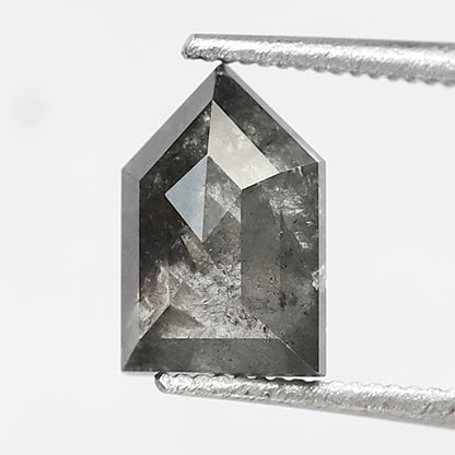 1.39 Ct Bullet Cut Salt and Pepper Diamond 8 MM Loose Natural Grey Black Color Diamond