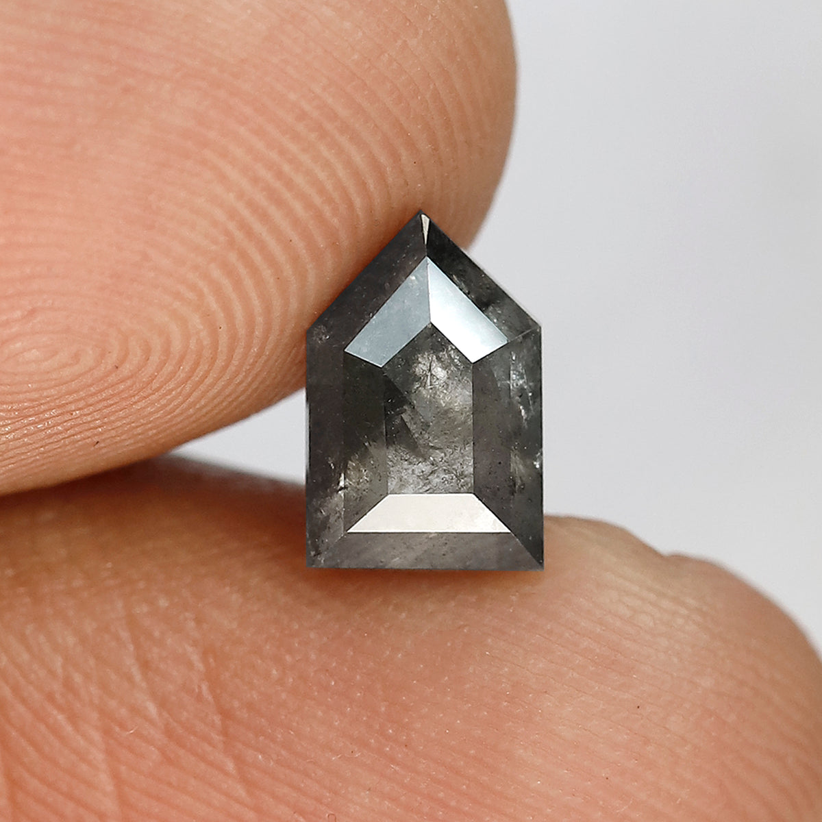 1.39 Ct Bullet Cut Salt and Pepper Diamond 8 MM Loose Natural Grey Black Color Diamond