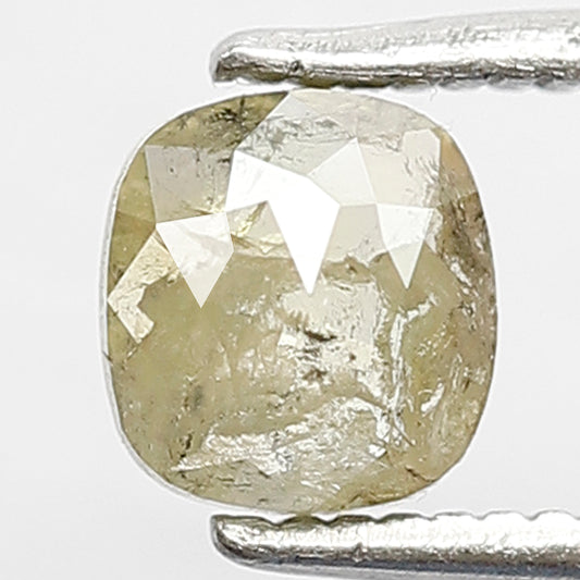 0.69 CT Rustic Cushion Natural Diamond, 5.50 MM Greenish Earth Mined Ethical Diamond For Anniversary Ring