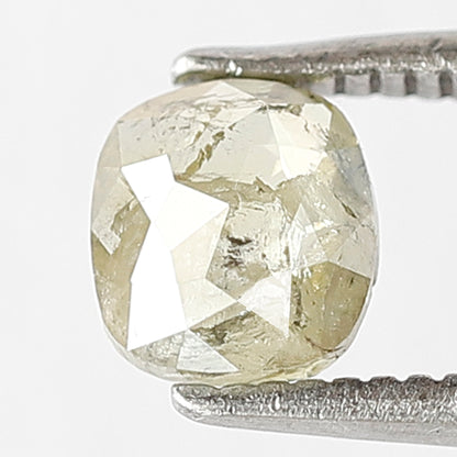 0.69 CT Rustic Cushion Natural Diamond, 5.50 MM Greenish Earth Mined Ethical Diamond For Anniversary Ring
