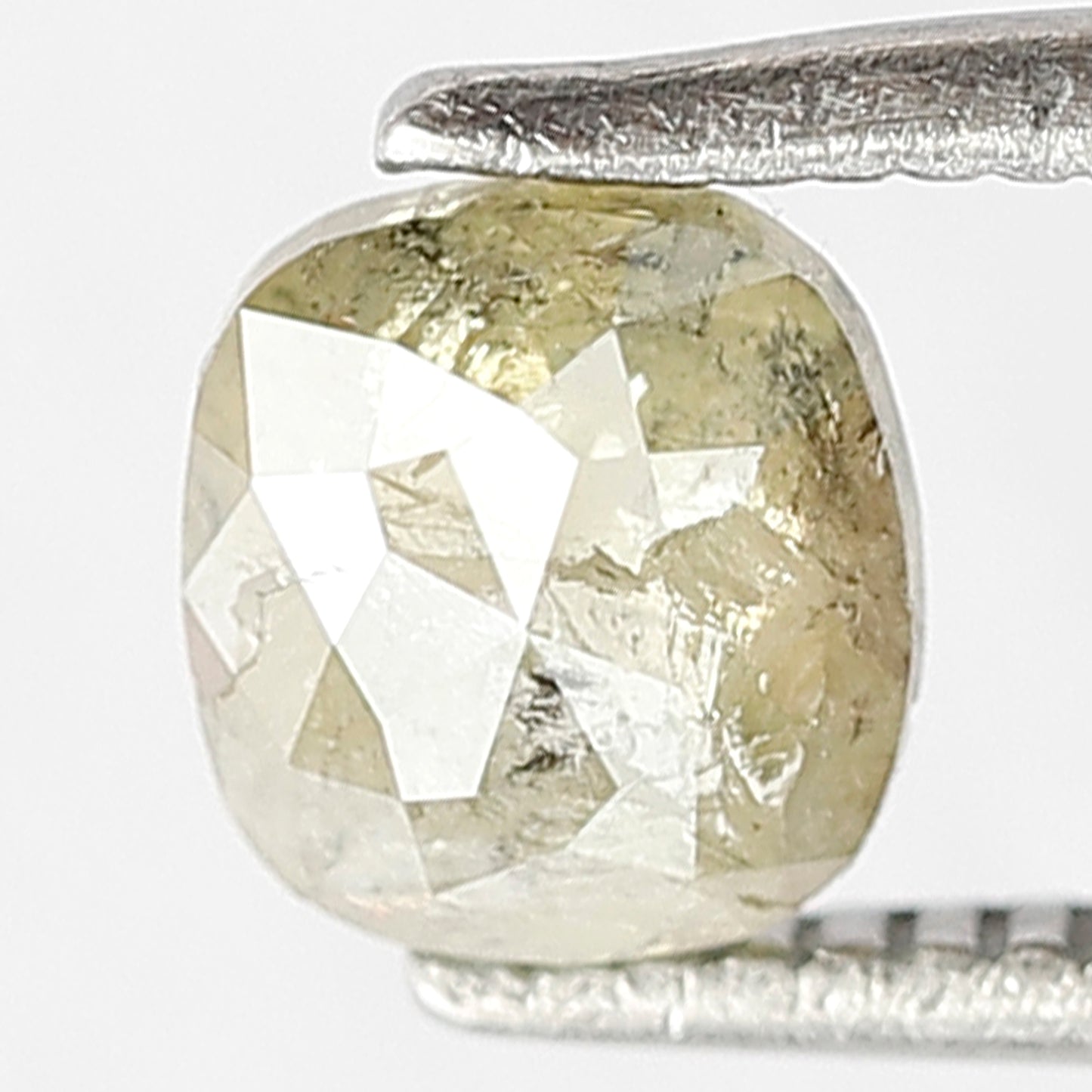 0.69 CT Rustic Cushion Natural Diamond, 5.50 MM Greenish Earth Mined Ethical Diamond For Anniversary Ring