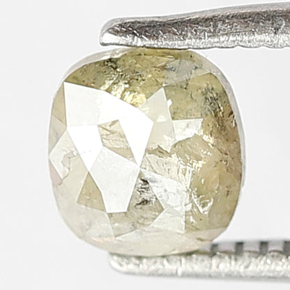 0.69 CT Rustic Cushion Natural Diamond, 5.50 MM Greenish Earth Mined Ethical Diamond For Anniversary Ring