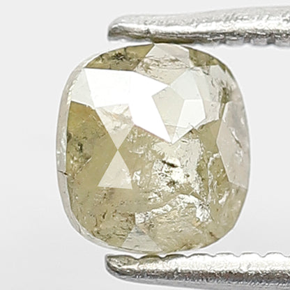 0.69 CT Rustic Cushion Natural Diamond, 5.50 MM Greenish Earth Mined Ethical Diamond For Anniversary Ring