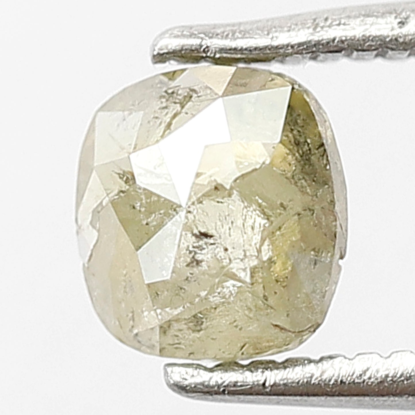 0.69 CT Rustic Cushion Natural Diamond, 5.50 MM Greenish Earth Mined Ethical Diamond For Anniversary Ring