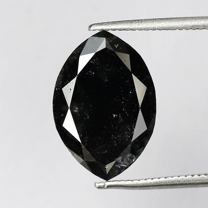5.76 CT Large Marquise cut Loose Earth Mined Diamond, 14.40 mm Natural Blackish Salt and Pepper Diamond For Pendant and Ring