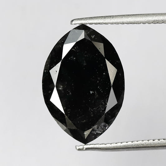 5.76 CT Large Marquise cut Loose Earth Mined Diamond, 14.40 mm Natural Blackish Salt and Pepper Diamond For Pendant and Ring