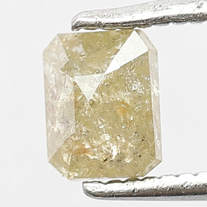 0.63 Ct Emerald Cut Rustic Diamond | 5.40 mm Natural Earth Mined Loose Diamond for Wedding Jewelry